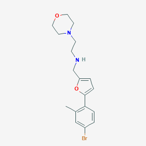 molecular formula C18H23BrN2O2 B503967 N-{[5-(4-bromo-2-methylphenyl)furan-2-yl]methyl}-2-(morpholin-4-yl)ethanamine 