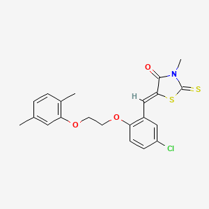 molecular formula C21H20ClNO3S2 B5039700 5-{5-chloro-2-[2-(2,5-dimethylphenoxy)ethoxy]benzylidene}-3-methyl-2-thioxo-1,3-thiazolidin-4-one 
