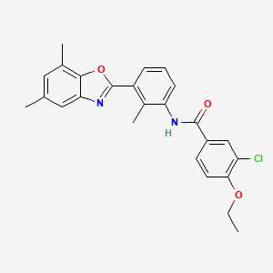 molecular formula C25H23ClN2O3 B5039706 3-chloro-N-[3-(5,7-dimethyl-1,3-benzoxazol-2-yl)-2-methylphenyl]-4-ethoxybenzamide 