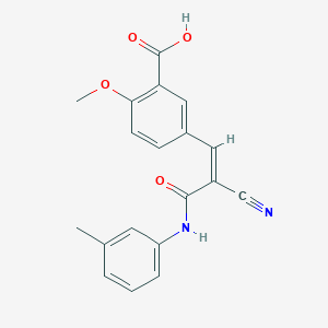 molecular formula C19H16N2O4 B5039708 5-{2-cyano-3-[(3-methylphenyl)amino]-3-oxo-1-propen-1-yl}-2-methoxybenzoic acid 