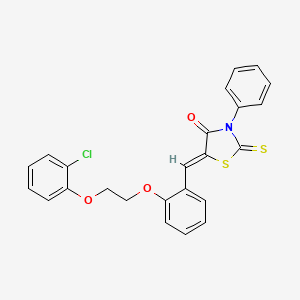 molecular formula C24H18ClNO3S2 B5039725 5-{2-[2-(2-chlorophenoxy)ethoxy]benzylidene}-3-phenyl-2-thioxo-1,3-thiazolidin-4-one 