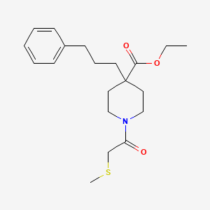 molecular formula C20H29NO3S B5039730 ethyl 1-[(methylthio)acetyl]-4-(3-phenylpropyl)-4-piperidinecarboxylate 