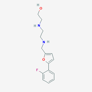 molecular formula C15H19FN2O2 B503974 2-{[2-({[5-(2-Fluorophenyl)-2-furyl]methyl}amino)ethyl]amino}ethanol 