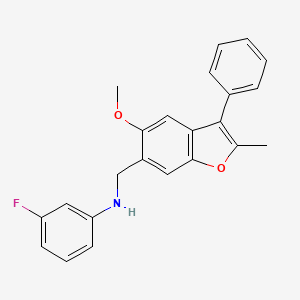 molecular formula C23H20FNO2 B5039743 (3-fluorophenyl)[(5-methoxy-2-methyl-3-phenyl-1-benzofuran-6-yl)methyl]amine 