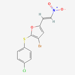 molecular formula C12H7BrClNO3S B5039749 3-bromo-2-[(4-chlorophenyl)thio]-5-(2-nitrovinyl)furan 