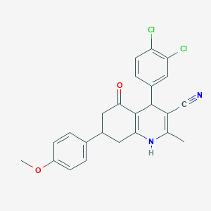 molecular formula C24H20Cl2N2O2 B5039751 4-(3,4-dichlorophenyl)-7-(4-methoxyphenyl)-2-methyl-5-oxo-1,4,5,6,7,8-hexahydro-3-quinolinecarbonitrile 