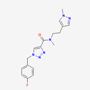 molecular formula C17H19FN6O B5039759 1-(4-fluorobenzyl)-N-methyl-N-[2-(1-methyl-1H-pyrazol-4-yl)ethyl]-1H-1,2,3-triazole-4-carboxamide 