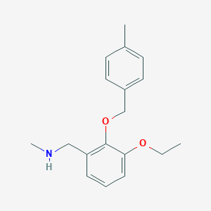 molecular formula C18H23NO2 B503979 N-{3-ethoxy-2-[(4-methylbenzyl)oxy]benzyl}-N-methylamine 