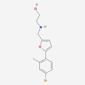molecular formula C14H16BrNO2 B503980 2-({[5-(4-Bromo-2-methylphenyl)-2-furyl]methyl}amino)ethanol 