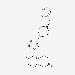 molecular formula C21H25N5O2 B5039808 5-{5-[1-(2-furylmethyl)-4-piperidinyl]-1,2,4-oxadiazol-3-yl}-6-methyl-1,2,3,4-tetrahydro-2,7-naphthyridine bis(trifluoroacetate) 