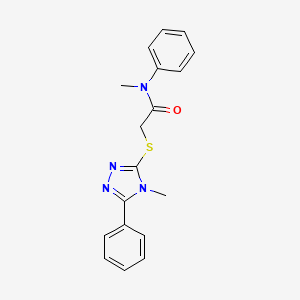 molecular formula C18H18N4OS B5039822 N-methyl-2-[(4-methyl-5-phenyl-4H-1,2,4-triazol-3-yl)thio]-N-phenylacetamide 