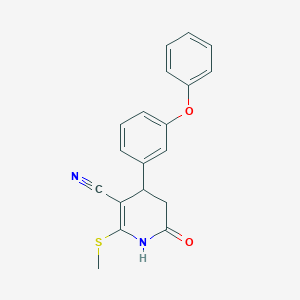 molecular formula C19H16N2O2S B5039825 2-(methylthio)-6-oxo-4-(3-phenoxyphenyl)-1,4,5,6-tetrahydro-3-pyridinecarbonitrile 
