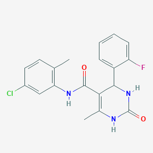 molecular formula C19H17ClFN3O2 B5039832 N-(5-chloro-2-methylphenyl)-4-(2-fluorophenyl)-6-methyl-2-oxo-1,2,3,4-tetrahydro-5-pyrimidinecarboxamide 