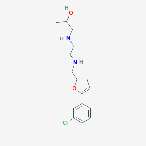molecular formula C17H23ClN2O2 B503984 1-{[2-({[5-(3-Chloro-4-methylphenyl)furan-2-yl]methyl}amino)ethyl]amino}propan-2-ol 
