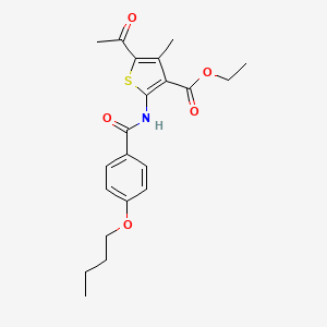 molecular formula C21H25NO5S B5039844 ethyl 5-acetyl-2-[(4-butoxybenzoyl)amino]-4-methyl-3-thiophenecarboxylate 