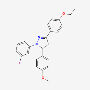molecular formula C24H23FN2O2 B5039846 3-(4-ethoxyphenyl)-1-(3-fluorophenyl)-5-(4-methoxyphenyl)-4,5-dihydro-1H-pyrazole 