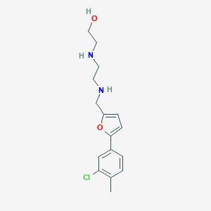 molecular formula C16H21ClN2O2 B503985 2-{[2-({[5-(3-Chloro-4-methylphenyl)furan-2-yl]methyl}amino)ethyl]amino}ethanol 