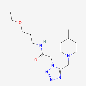 molecular formula C15H28N6O2 B5039859 N-(3-ethoxypropyl)-2-{5-[(4-methyl-1-piperidinyl)methyl]-1H-tetrazol-1-yl}acetamide 