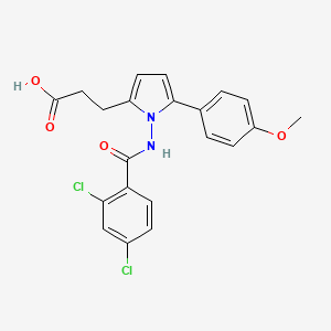 3-[1-[(2,4-dichlorobenzoyl)amino]-5-(4-methoxyphenyl)-1H-pyrrol-2-yl]propanoic acid
