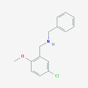 molecular formula C15H16ClNO B503987 N-benzyl-N-(5-chloro-2-methoxybenzyl)amine 