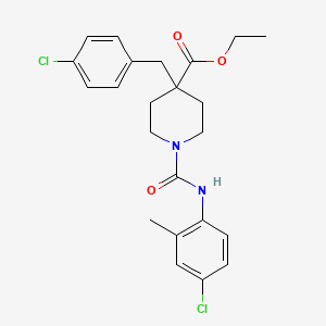 molecular formula C23H26Cl2N2O3 B5039884 ethyl 4-(4-chlorobenzyl)-1-{[(4-chloro-2-methylphenyl)amino]carbonyl}-4-piperidinecarboxylate 