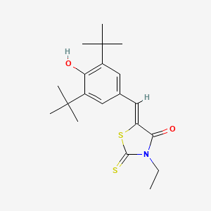 molecular formula C20H27NO2S2 B5039892 5-(3,5-di-tert-butyl-4-hydroxybenzylidene)-3-ethyl-2-thioxo-1,3-thiazolidin-4-one 