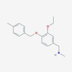 molecular formula C18H23NO2 B503990 N-{3-ethoxy-4-[(4-methylbenzyl)oxy]benzyl}-N-methylamine 