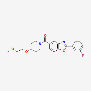 2-(3-fluorophenyl)-5-{[4-(2-methoxyethoxy)-1-piperidinyl]carbonyl}-1,3-benzoxazole