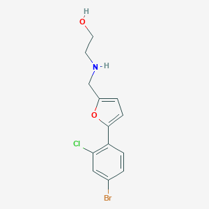 molecular formula C13H13BrClNO2 B503991 2-({[5-(4-Bromo-2-chlorophenyl)furan-2-yl]methyl}amino)ethanol 
