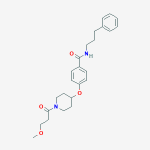 molecular formula C25H32N2O4 B5039914 4-{[1-(3-methoxypropanoyl)-4-piperidinyl]oxy}-N-(3-phenylpropyl)benzamide 