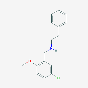molecular formula C16H18ClNO B503995 N-(5-chloro-2-methoxybenzyl)-2-phenylethanamine 