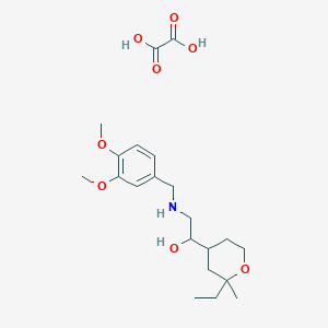 2-[(3,4-dimethoxyphenyl)methylamino]-1-(2-ethyl-2-methyloxan-4-yl)ethanol;oxalic acid