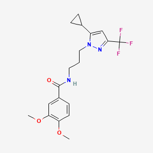 N-{3-[5-cyclopropyl-3-(trifluoromethyl)-1H-pyrazol-1-yl]propyl}-3,4-dimethoxybenzamide