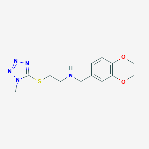 N-(2,3-dihydro-1,4-benzodioxin-6-ylmethyl)-2-[(1-methyl-1H-tetrazol-5-yl)sulfanyl]ethanamine