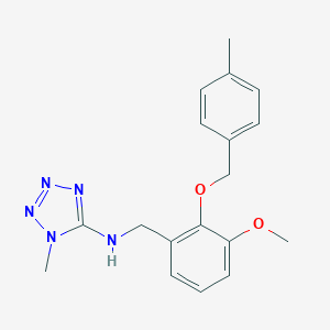 molecular formula C18H21N5O2 B504000 N-{3-methoxy-2-[(4-methylbenzyl)oxy]benzyl}-1-methyl-1H-tetrazol-5-amine 