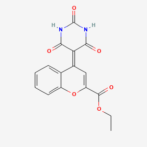 molecular formula C16H12N2O6 B5040000 ethyl 4-(2,4,6-trioxotetrahydro-5(2H)-pyrimidinylidene)-4H-chromene-2-carboxylate 