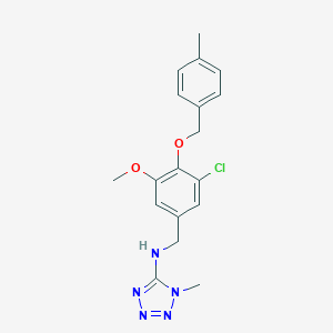 molecular formula C18H20ClN5O2 B504001 N-{3-chloro-5-methoxy-4-[(4-methylbenzyl)oxy]benzyl}-1-methyl-1H-tetrazol-5-amine 