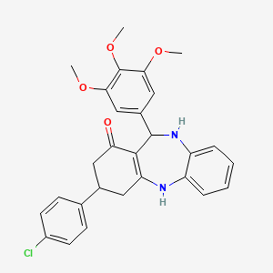 3-(4-chlorophenyl)-11-(3,4,5-trimethoxyphenyl)-2,3,4,5,10,11-hexahydro-1H-dibenzo[b,e][1,4]diazepin-1-one