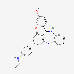 3-[4-(diethylamino)phenyl]-11-(4-methoxyphenyl)-2,3,4,5,10,11-hexahydro-1H-dibenzo[b,e][1,4]diazepin-1-one