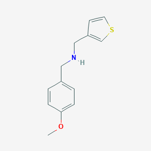 molecular formula C13H15NOS B504009 1-(4-methoxyphenyl)-N-(thiophen-3-ylmethyl)methanamine 