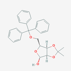molecular formula C27H28O5 B050401 (3aR,4R,6R,6aR)-2,2-Dimethyl-6-((trityloxy)methyl)tetrahydrofuro[3,4-d][1,3]dioxol-4-ol CAS No. 54503-65-0