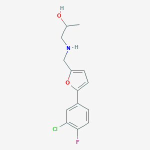 molecular formula C14H15ClFNO2 B504010 1-({[5-(3-Chloro-4-fluorophenyl)-2-furyl]methyl}amino)-2-propanol 