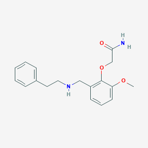 molecular formula C18H22N2O3 B504011 2-(2-Methoxy-6-{[(2-phenylethyl)amino]methyl}phenoxy)acetamide 