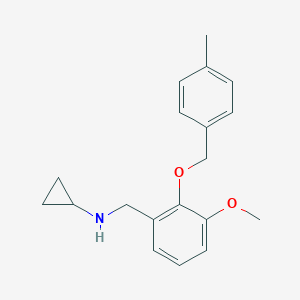 molecular formula C19H23NO2 B504012 N-{3-methoxy-2-[(4-methylbenzyl)oxy]benzyl}cyclopropanamine 