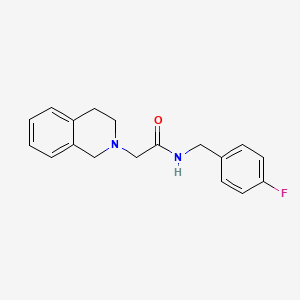 molecular formula C18H19FN2O B5040123 2-(3,4-dihydro-2(1H)-isoquinolinyl)-N-(4-fluorobenzyl)acetamide 