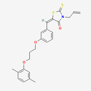 molecular formula C24H25NO3S2 B5040129 (5E)-5-[[3-[3-(2,5-dimethylphenoxy)propoxy]phenyl]methylidene]-3-prop-2-enyl-2-sulfanylidene-1,3-thiazolidin-4-one 