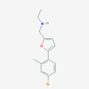 molecular formula C14H16BrNO B504014 N-{[5-(4-bromo-2-methylphenyl)furan-2-yl]methyl}ethanamine 