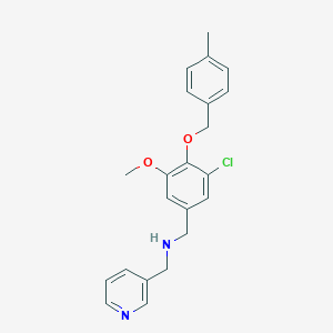 molecular formula C22H23ClN2O2 B504015 1-{3-chloro-5-methoxy-4-[(4-methylbenzyl)oxy]phenyl}-N-(pyridin-3-ylmethyl)methanamine 