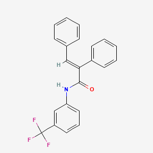 molecular formula C22H16F3NO B5040164 (E)-2,3-diphenyl-N-[3-(trifluoromethyl)phenyl]prop-2-enamide 