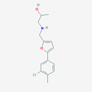 molecular formula C15H18ClNO2 B504017 1-({[5-(3-Chloro-4-methylphenyl)furan-2-yl]methyl}amino)propan-2-ol 